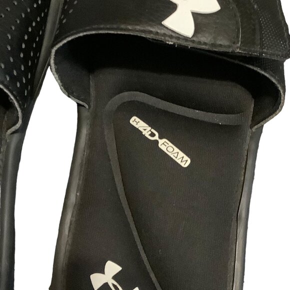 Under Armour Slides Slip On 4D Foam Youth Boy Size 3 Black Athletic Durable - Picture 4 of 6